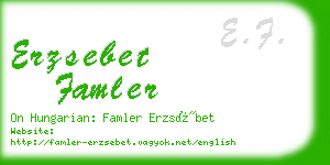 erzsebet famler business card